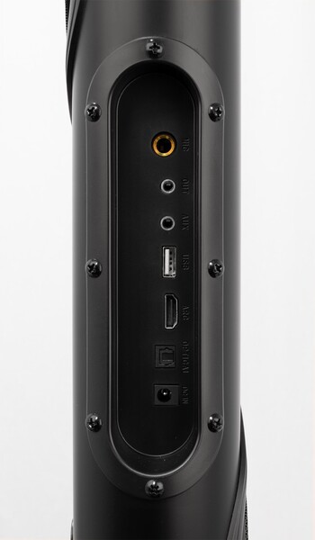 100W SIX-SPEAKER TOWER KARAOKE SYSTEM WITH 2 PRO WIRELESS MICROPHONES FOR SMART TV AND PHONE/TABLET